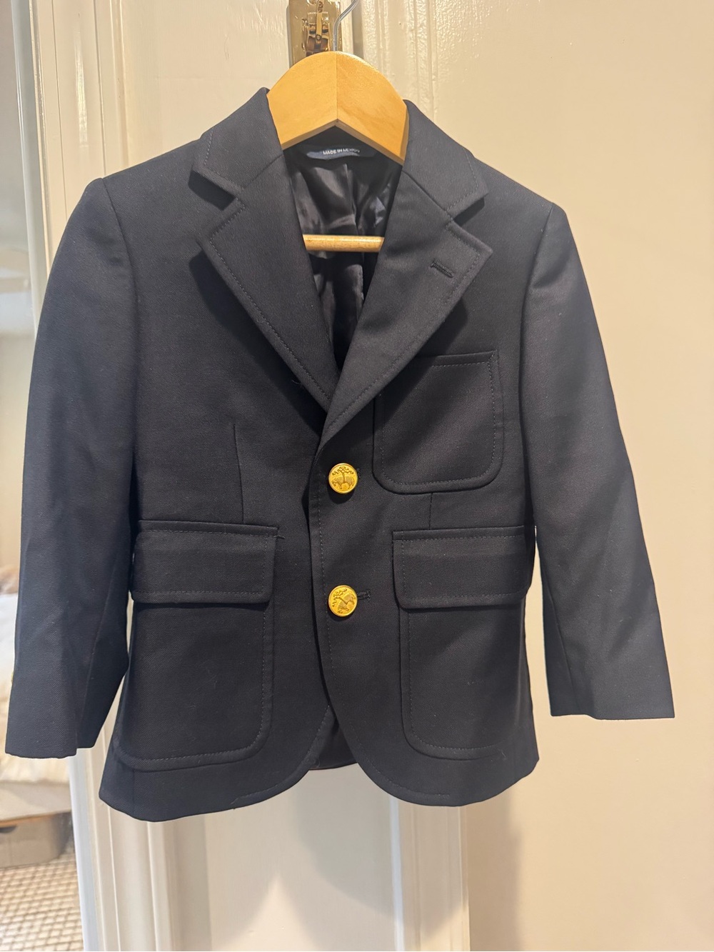 Brooks Brothers Classic Navy Kids Blazer with Gold Buttons